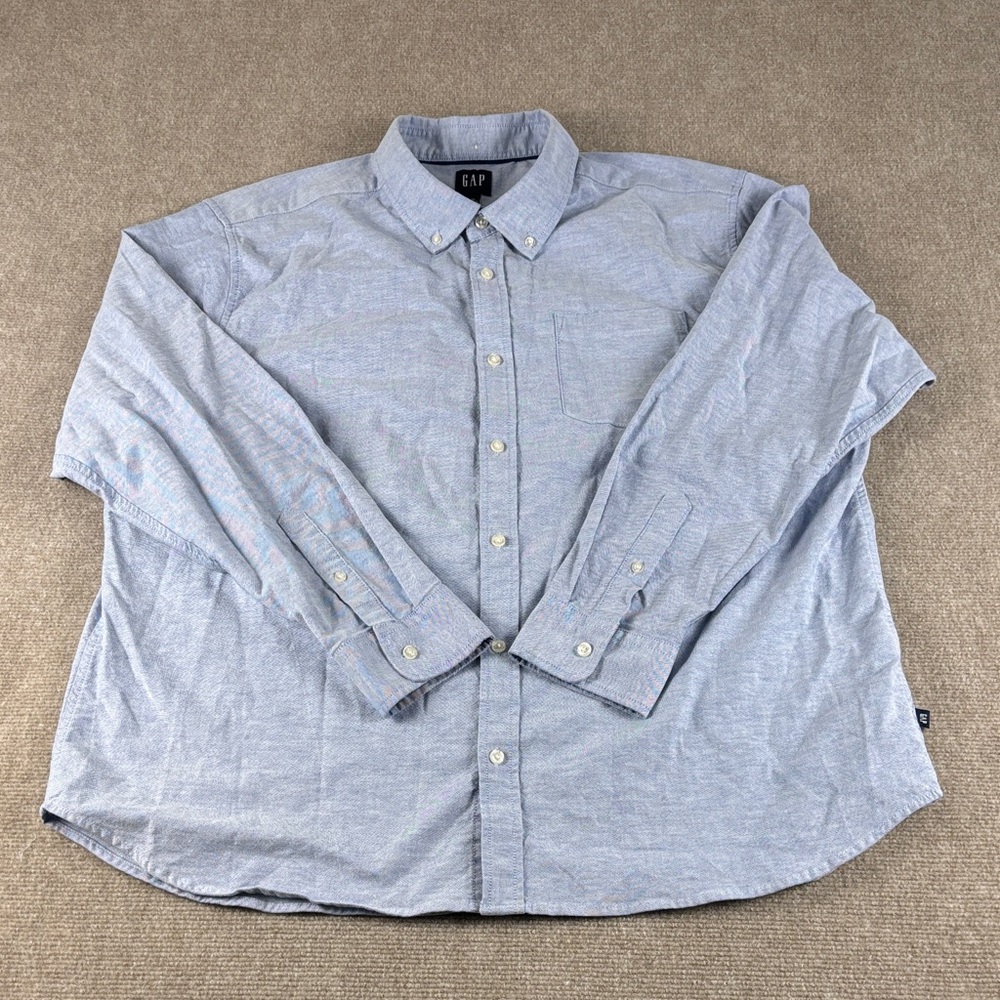 GAP Men's Light Blue Long Sleeve Casual Button Down Shirt Size XXL NWOT